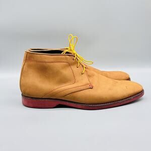 Donald Pliner Leather Chukka Boots Mens 11 Tan Red Sole Desert Boot Nubuck